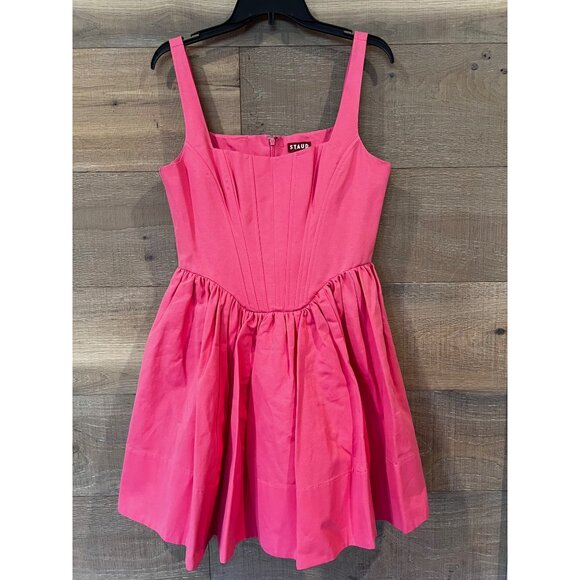 NWOT Staud Landscape Corset pink Mini dress size 10 - Picture 4 of 10